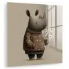 Neushoorn - Witte bloemen - Lief plexiglas 5mm klein -zzzproduct_nieuw