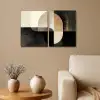 Vormen - Abstract - Goud Canvas - Meerluiken 2 luik klein -sfeer1