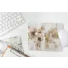 Abstracte vierkanten - Aardetonen - Mistig muismat rubber klein -witbureau