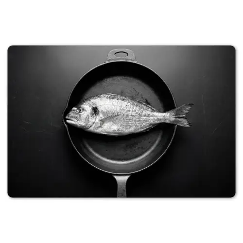 Pan - Vis - Zwart - Wit Placemat vinyl groot -zzsfeer1_Kitchenyeah-website