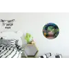 Doorkijk - Bloemen - Hortensia - Pad Wandcirkel aluminium klein -kinderkamer