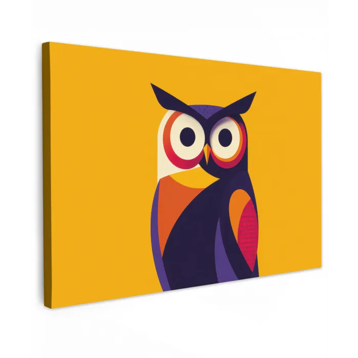 Uil - Grafisch - Kleurrijk - Ogen canvas 2cm klein -z3d