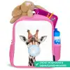 Kauwende Kobus blauw Kinderrugzak - Roze middel -inhoud_NL