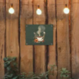 Kop - Bloemen - Groen - Koffie tuinposter los doek klein -sfeer1