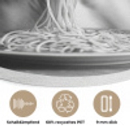Sphynx - Kat - Dieren - Humor - Spaghetti - Zwart Wit Akoestische PET Vilt - Rond klein -closeup_DE