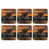 Natuur - Luipaard - Dier - Zonsondergang - Modern onderzetter kurk middel -3d