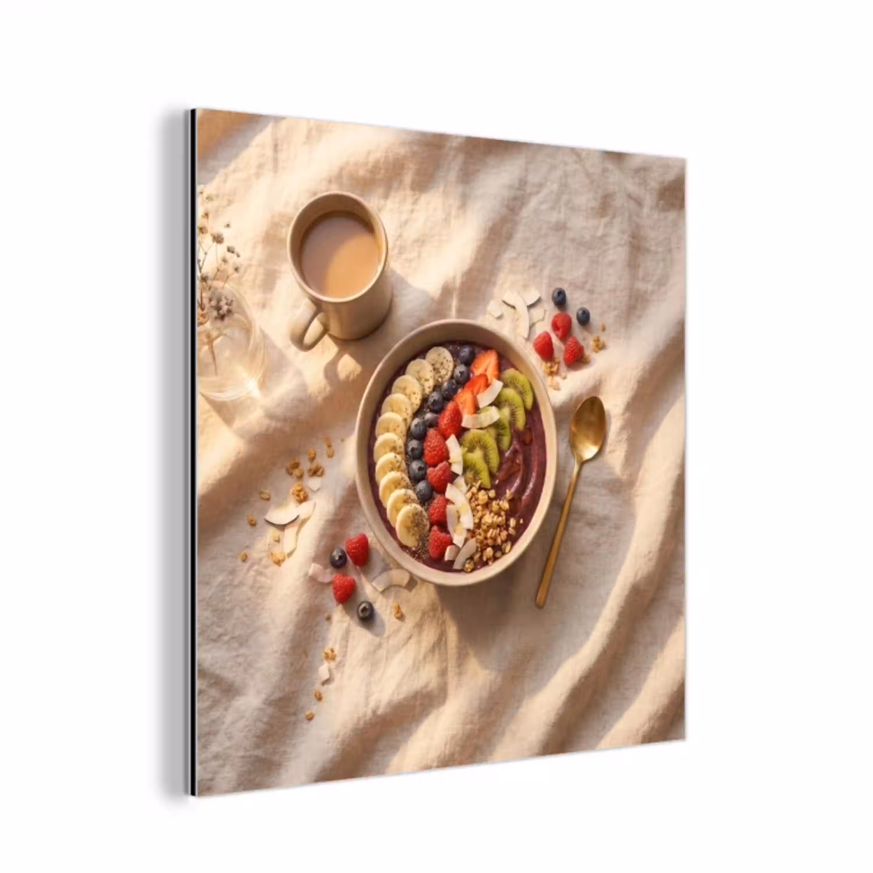Eten - Ontbijtkom - Fruit - Gezond - Kleurrijk aluminium wit klein -3d