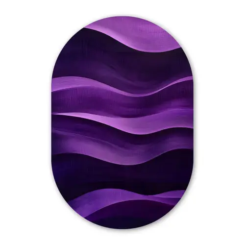 Golven - Abstract - Paars Wandcirkel Ovaal Forex klein -3d