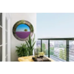 Lavendel - Doorkijk - Bloemen - Zomer Wandcirkel tuinposter met ringen klein -buiten1