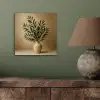 Vaas - Olijftakken - Bladeren - Beige aluminium wit klein -sfeer2