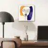 Minimalistisch - Gezicht - Hand - Oranje - Blauw aluminium wit klein -sfeer5