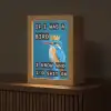 Vogel - Decoratie - Ijsvogel - Blauw Light Box met kabel (Tafellamp) klein -z3d_website