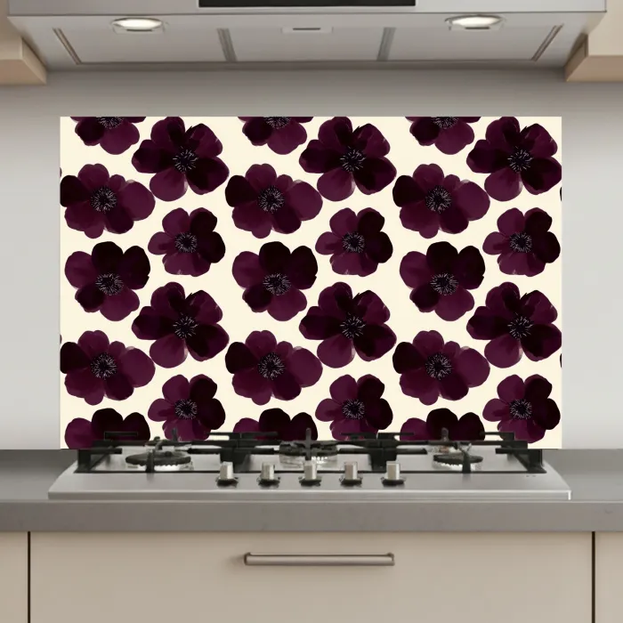 Bloemen - Aquarel - Paars keuken achterwand spatscherm klein 900 -3d_website