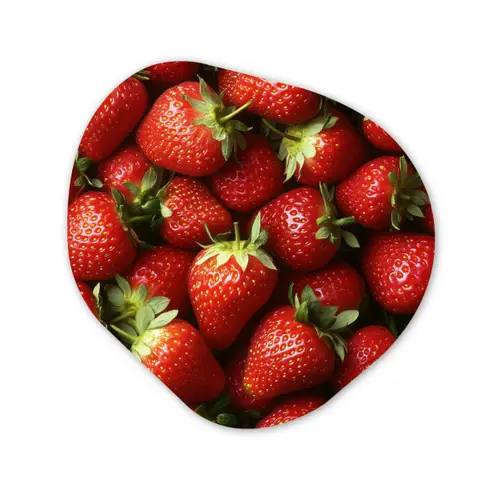Aardbei - Fruit - Rood Wandcirkel Organisch Plexiglas middel -3d