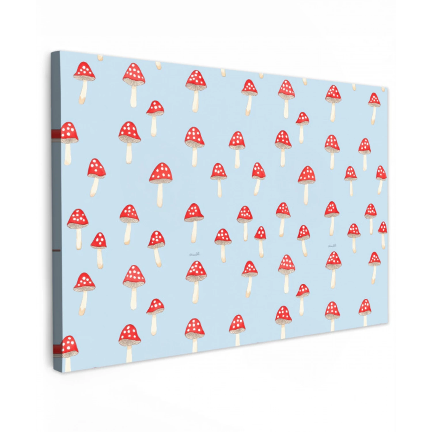Paddenstoel -Sprookje - Blauw Tuinposter op houten frame 2 cm dik klein 845 -3d
