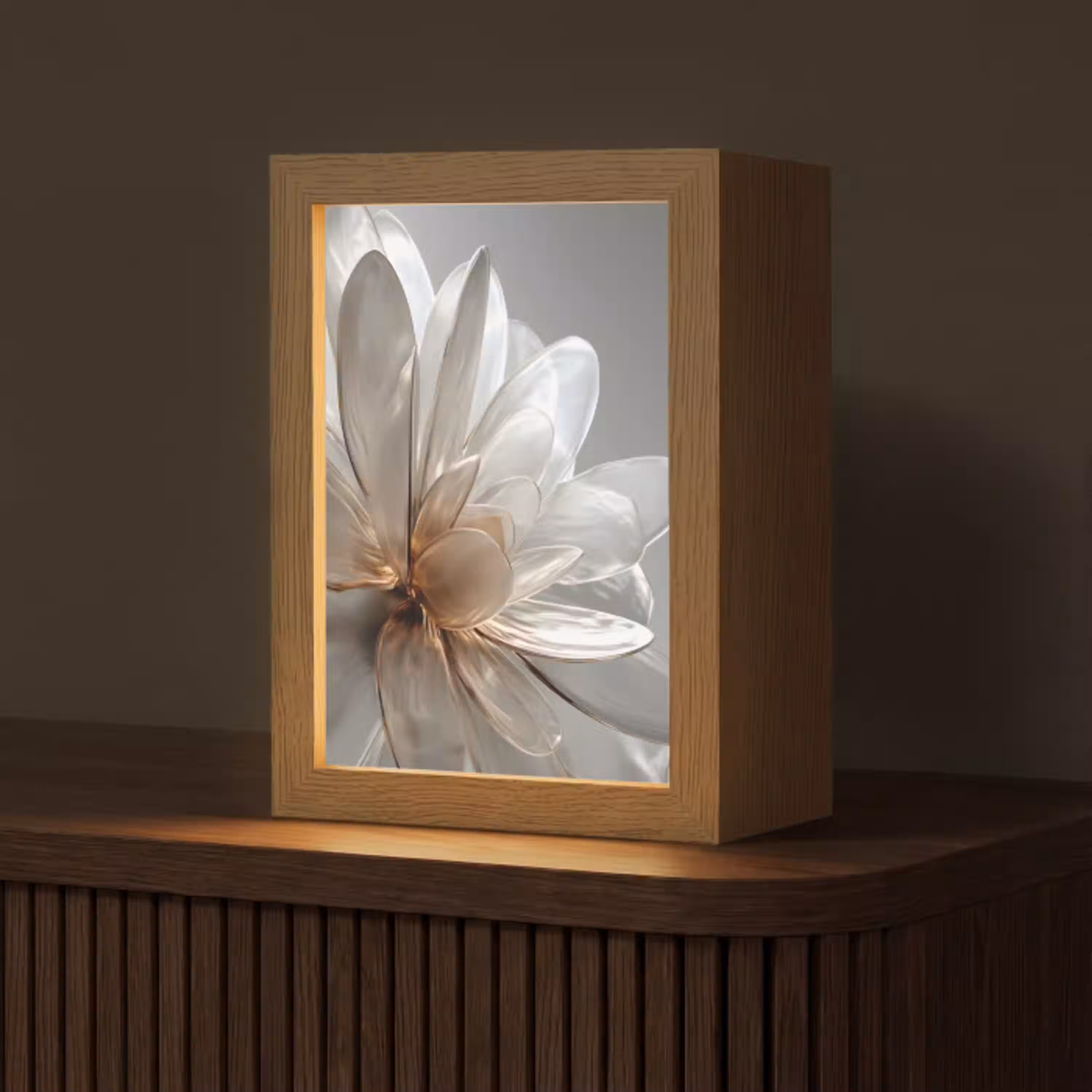 Bloem - Wit - Neutraal Light Box met kabel (Tafellamp) klein -z3d_website