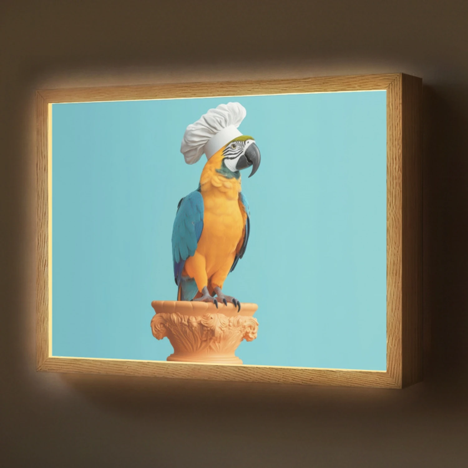 Papegaai - Koksmuts - Grappig - Vogel Light Box met batterij (Wandlamp) middel -z3d_website