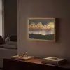 Gouden Bomen in Mistig Landschap Light Box met batterij (Wandlamp) middel -sfeer1