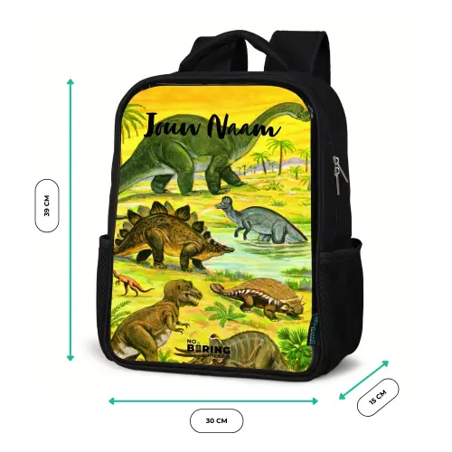 Dinosaurus in Dinosaurusland Rugzak - Zwart middel -productfoto_formaten