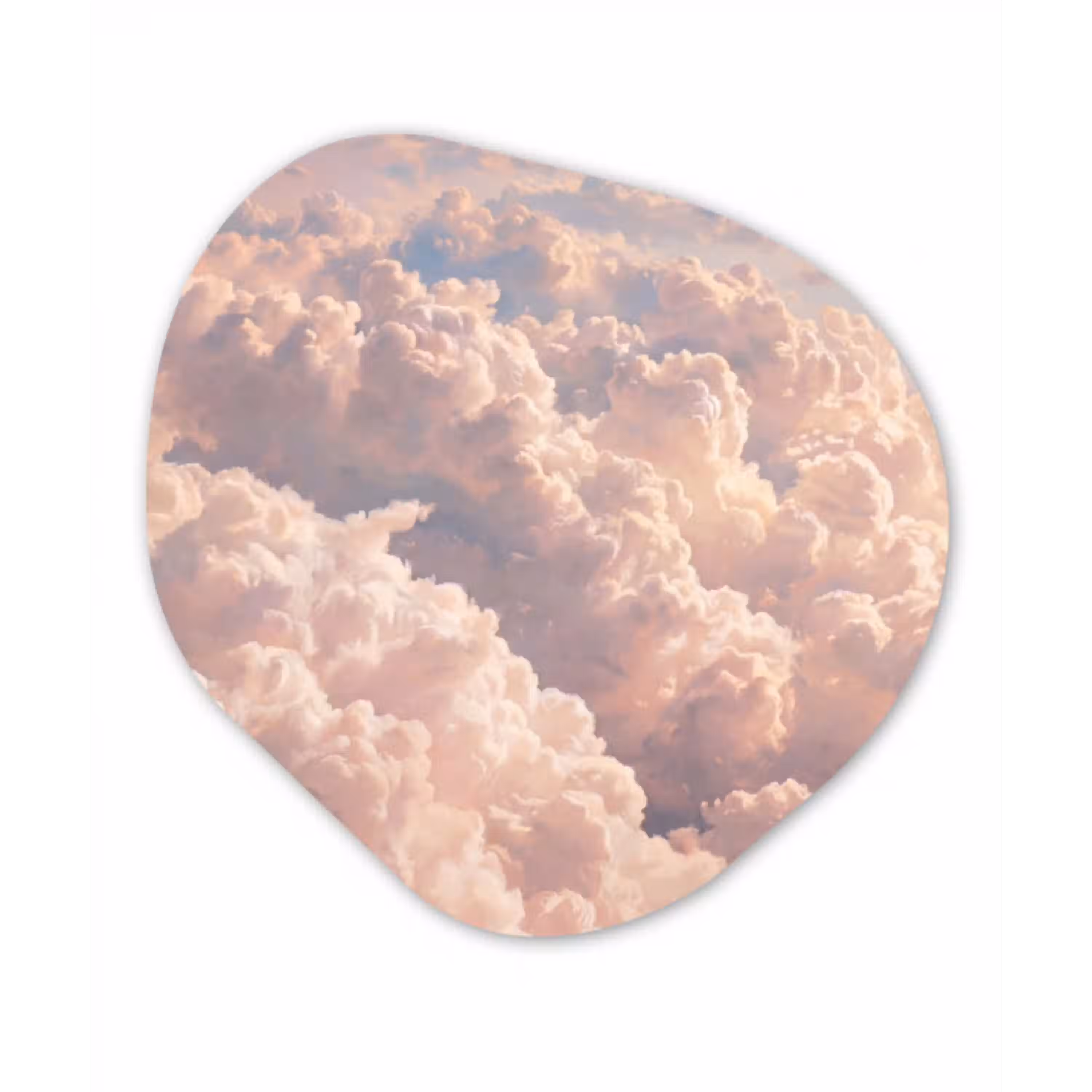 Wolken - Zonsondergang - Natuur - Pastel - Roze Wandcirkel Organisch Forex 3mm klein -3d