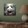 Panda - Wilde dieren - Bloemen - Natuur aluminium wit klein -sfeer2