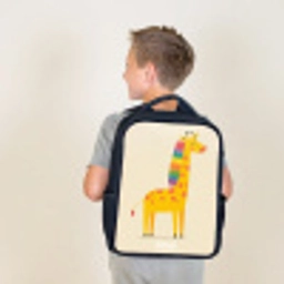Giraffe - Dier - Kleurrijk Rugzak - Zwart middel -sfeer2