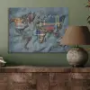 Wereldkaart - Denim - Textiel PET vilt klein -sfeer2