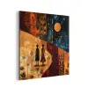 Silhouetten - Abstract - Zon - Maan aluminium wit klein -3d