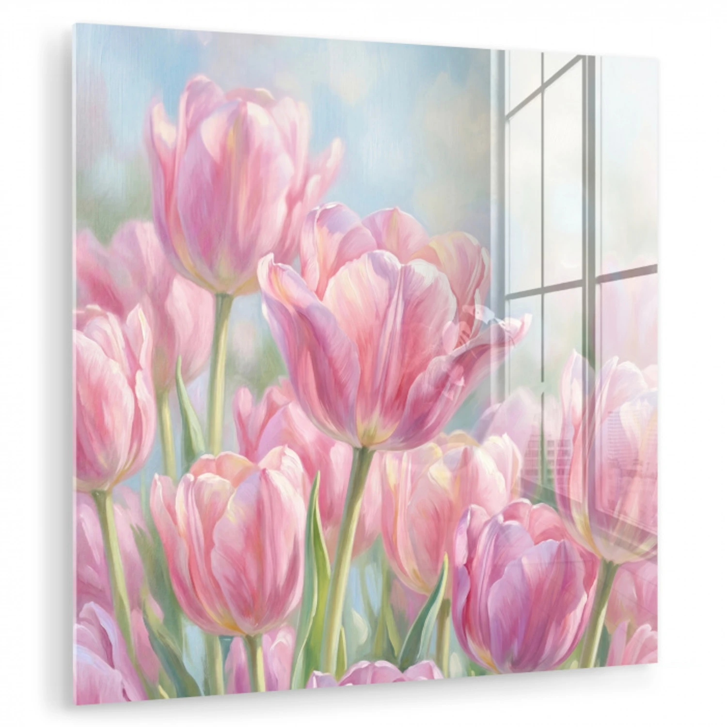 Tulpen - Veld - Lente - Roze plexiglas 5mm klein -zzzproduct_nieuw
