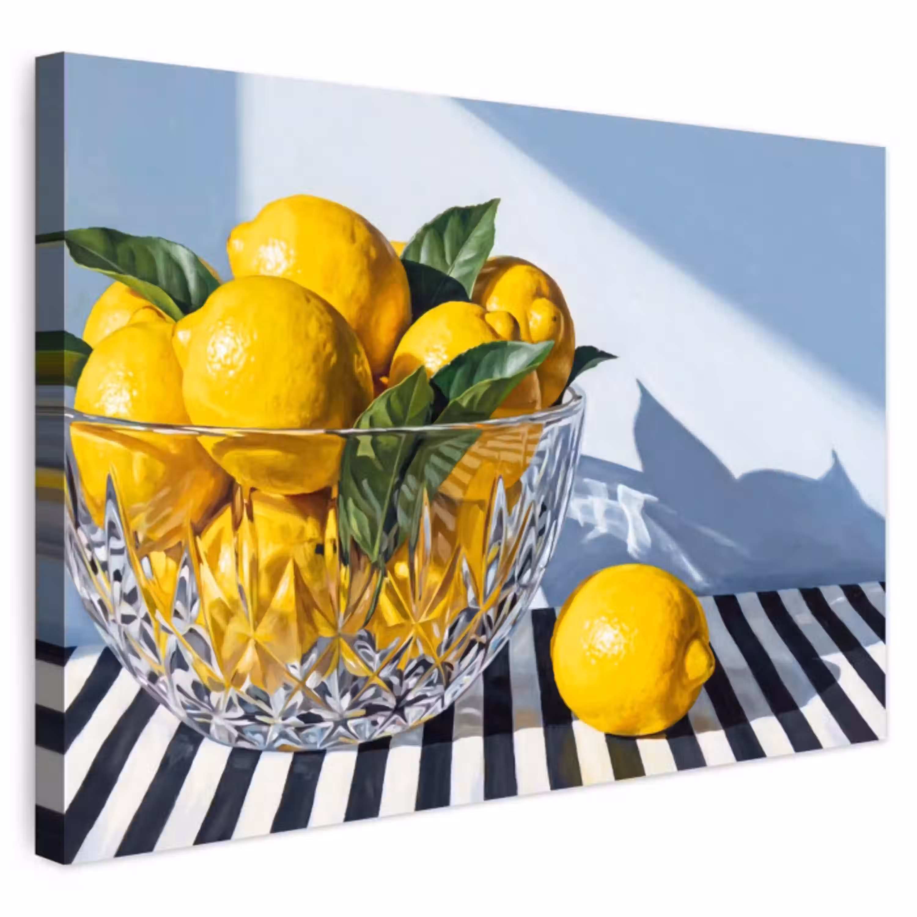 Citroenen - Fruit - Geel Tuinposter op houten frame 2 cm dik klein -3d
