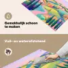 Landschap - Paars - Pastel - Huizen Inductie beschemer met haakjes klein -ky-schoon-nl