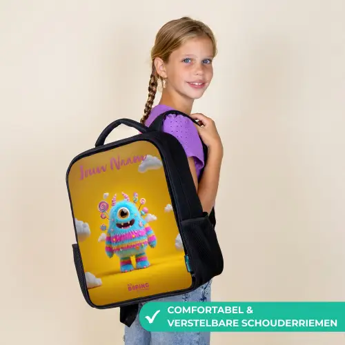 Snoep - Monster - Regenboog Rugzak - Zwart middel -sfeer6_NL
