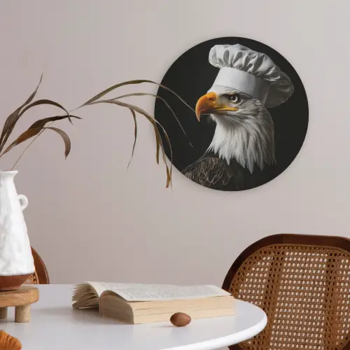Arend -Amerika - Koksmuts - Vogel - Stoer Akoestische PET Vilt - Rond klein -sfeer3