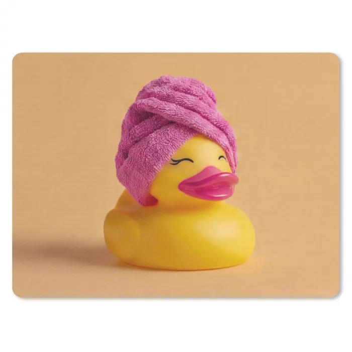 Badeend - Handdoek - Kleurrijk muismat rubber klein -3d