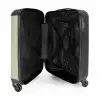 Een bruine beer met een boek - Groen NBS - Handbagage koffer - Kinderen Unisex middel -binnenkant