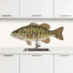 Vissen - Natuur - Vintage keuken achterwand 2 middel -3d