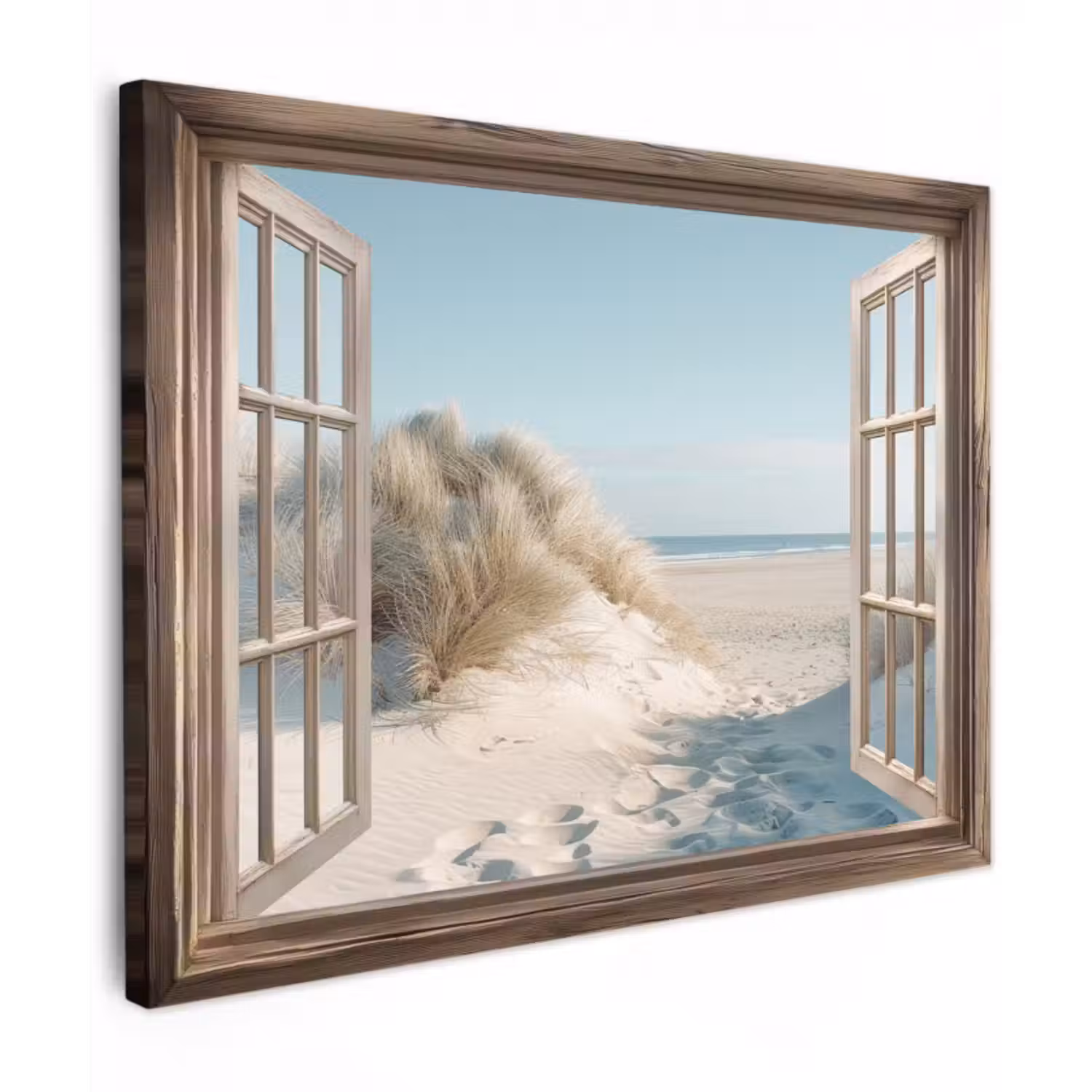 Leinwandbild - Aussicht - Hochgras - Dünen - Meer - Landschaft