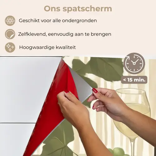 Wijn - Druiven - Kaas - Bladeren keuken achterwand spatscherm klein -spatscherm_NL