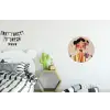 Vrouw - Bloemen - Pastel Wandcirkel aluminium klein -kinderkamer