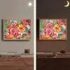 Bloemen - Kunst - Schilderij - Botanisch Light Box met batterij (Wandlamp) middel -sfeer3