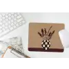 Minimalistisch - Vaas - Bloemen - Bruin muismat rubber klein -witbureau