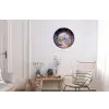 Doorkijk - Lavendel - Bloemen - Paars - Poort Wandcirkel aluminium klein -woonkamer