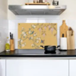 IJsvogels - Bloesem - Geel Inductie beschemer met haakjes klein -sfeer2