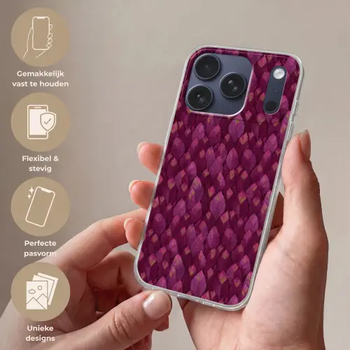 Bladeren - Patroon - Burgundy Telefoonhoesje iPhone 17 Pro klein 878 -sfeer3_NL