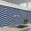 Japans - Blauw - Wit - Patronen keuken achterwand 2 middel 871 -3d_schuin