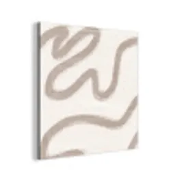 Abstract - Moderne kunst - Beige aluminium wit klein -3d