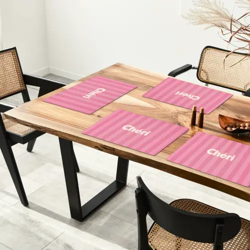Gestreept - Roze - Chéri Placemat vinyl groot -zzsfeer4_Kitchenyeah-website