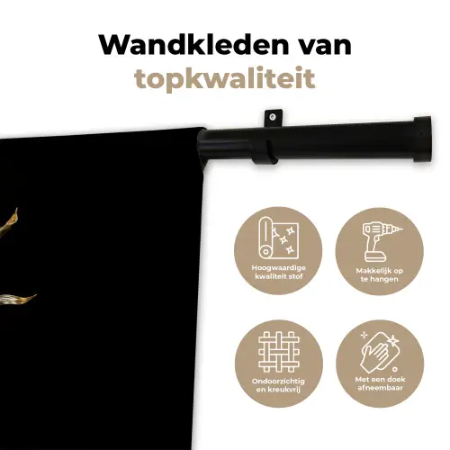 Mais - Eten - Goud - Zwart Wandkleed katoen klein -sfeer2