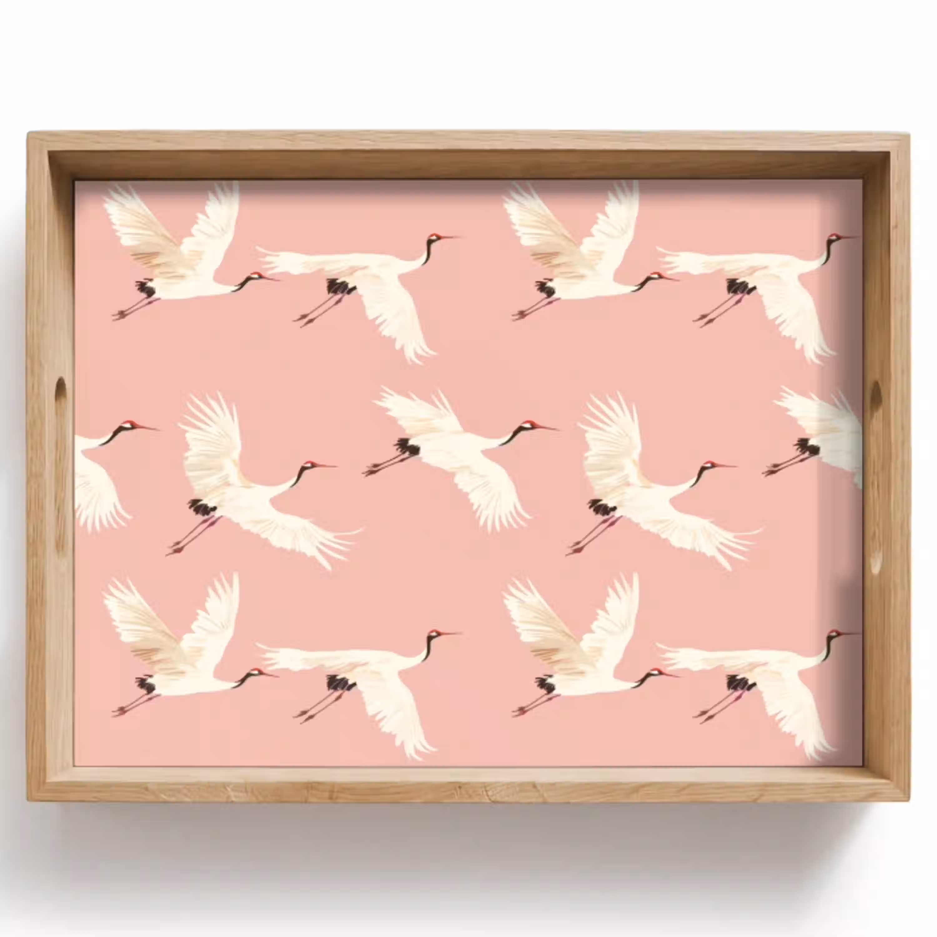 Modern - Kraanvogels - Roze Dienblad Rechthoek middel 911 -z3d_shopping