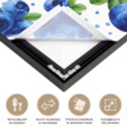 Bessen - Patroon - Blauw Textielframe zwart klein 947 -USP_closeupNL